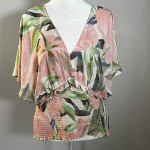 Floral V-Neck Women's Top Size 12